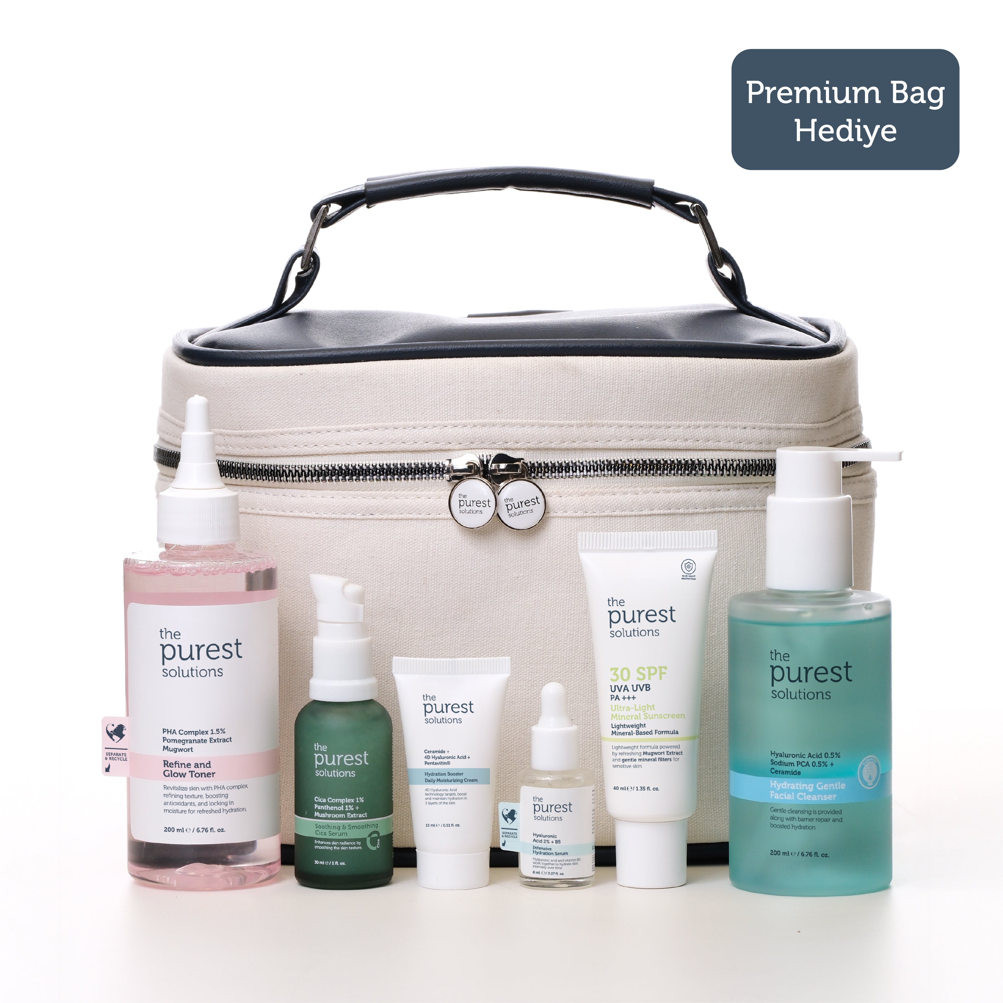 Hassas Ciltler İçin Cilt Bakım Seti, Premium Bag Hediyeli