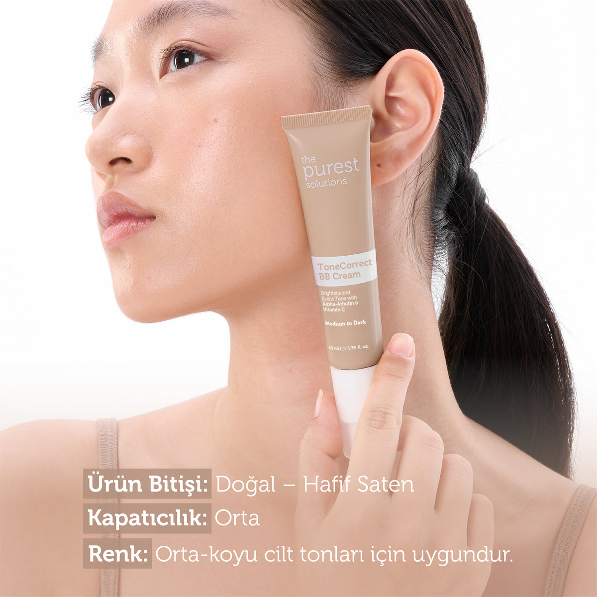 Lekeli Ciltler İçin Cilt Tonu Eşitleyici BB Krem ,SPF 50+,40 ml – Orta/Koyu Ton