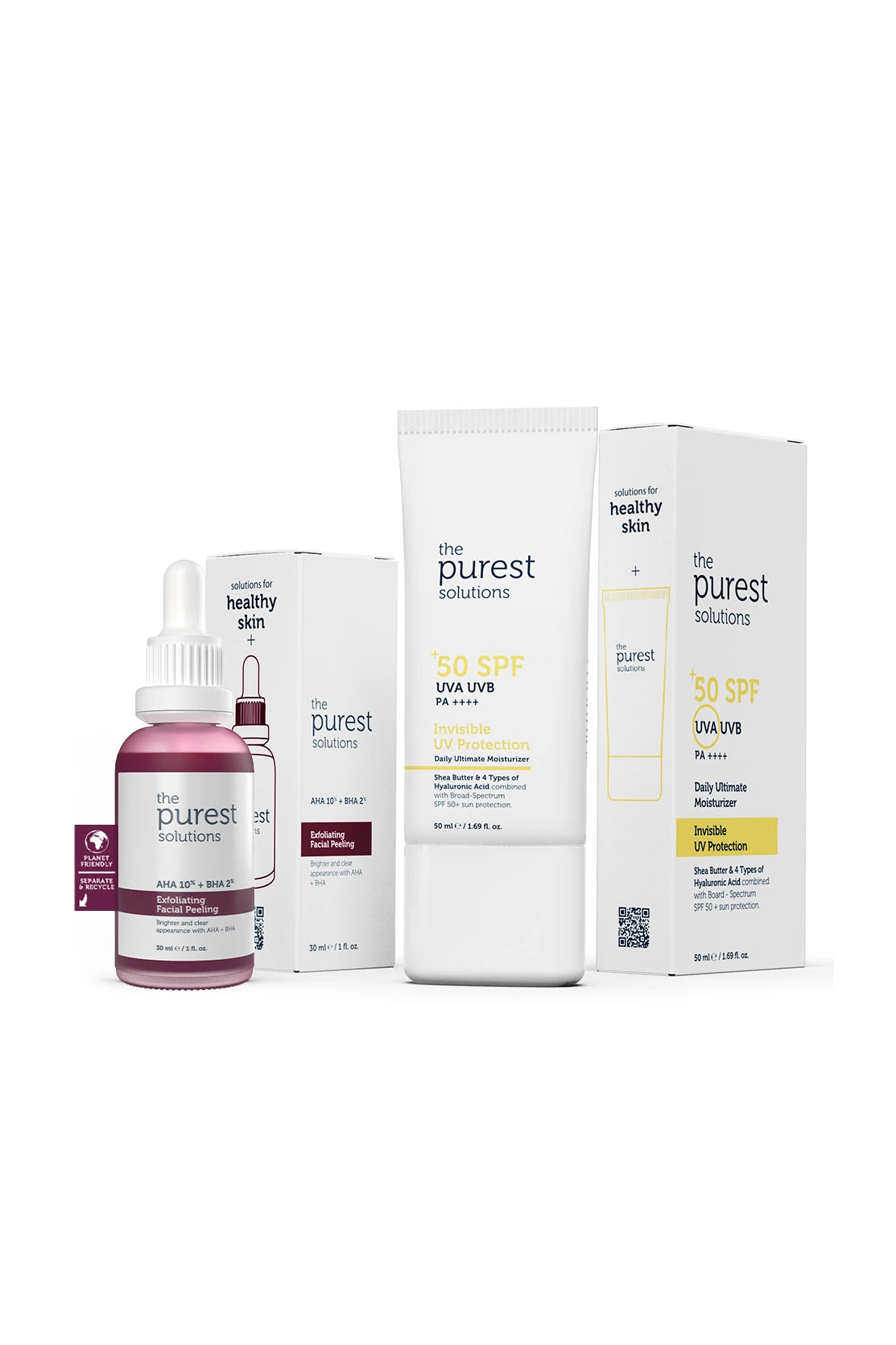 Canlandırıcı & Cilt Tonu Eşitleyici Yüz Peeling Serum + SPF+50 Güneş Koruyucu Seti