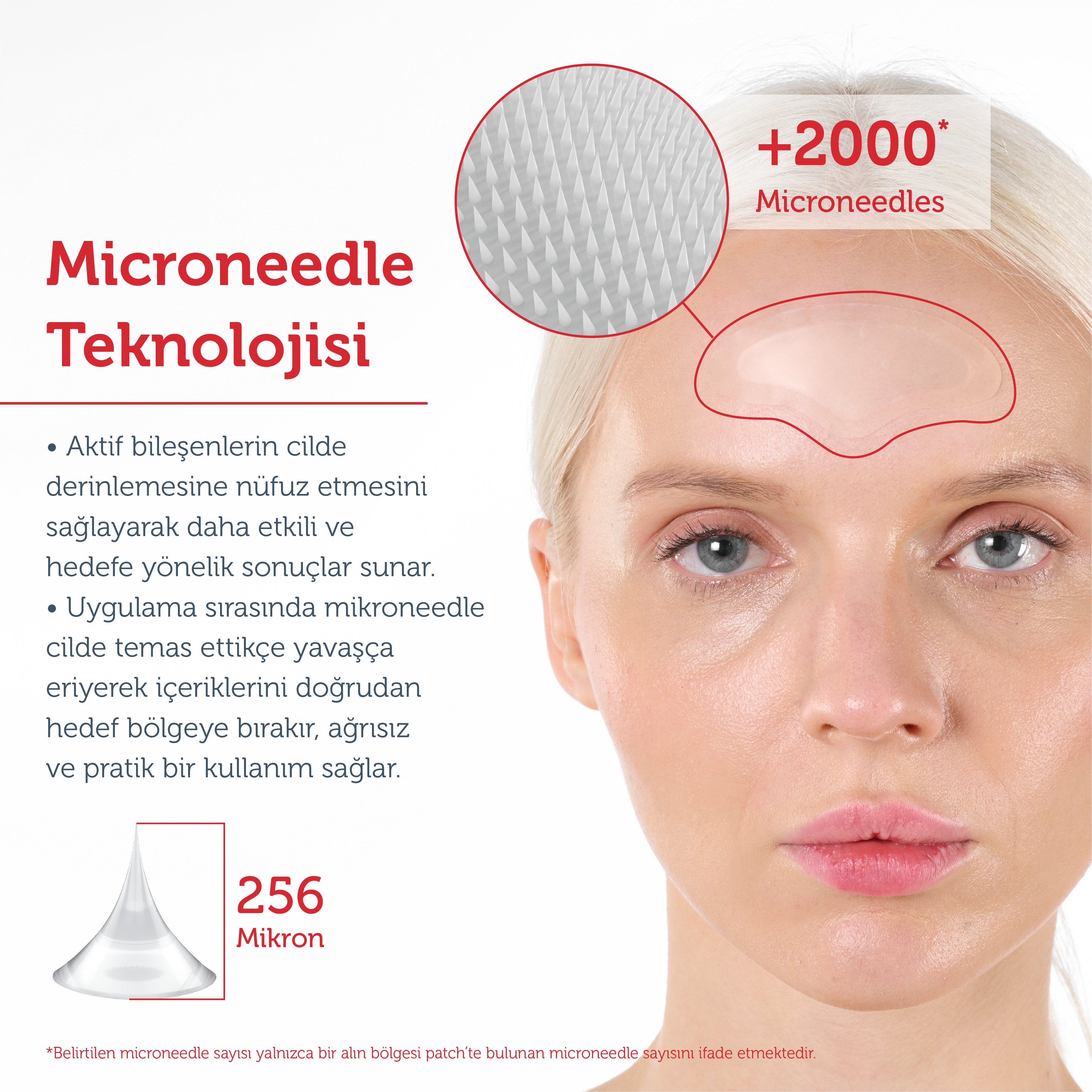 Microneedle Teknolojili Sıkılaştırıcı & İnce Çizgi Karşıtı Alın Bölgesi Patch
