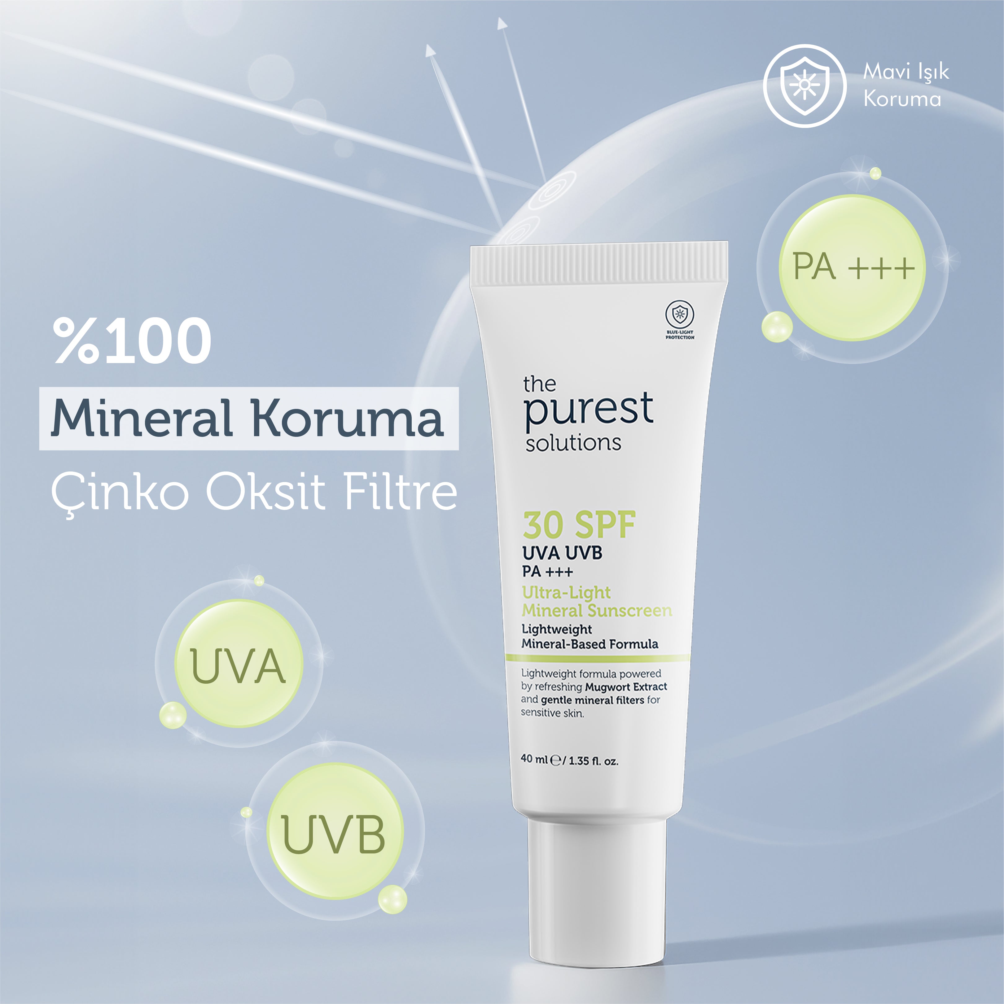 Mineral Filtreli Güneş Koruyucu Krem SPF 30, 40 ml
