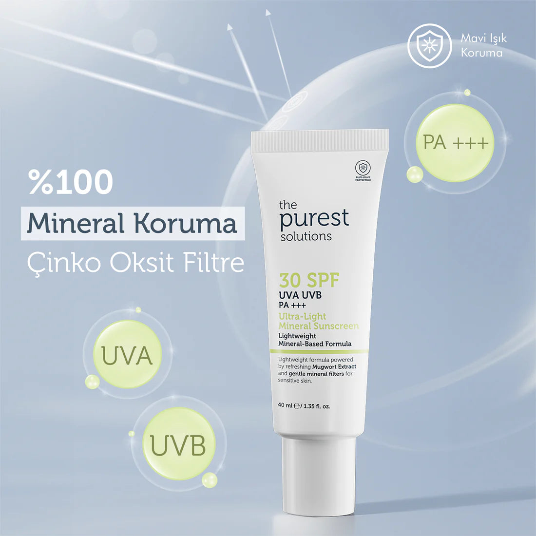 Hassas Cilt İçin Koruyucu Set: Micellar Makyaj Temizleme Suyu 400ml& Mineral Güneş Kremi 40ml