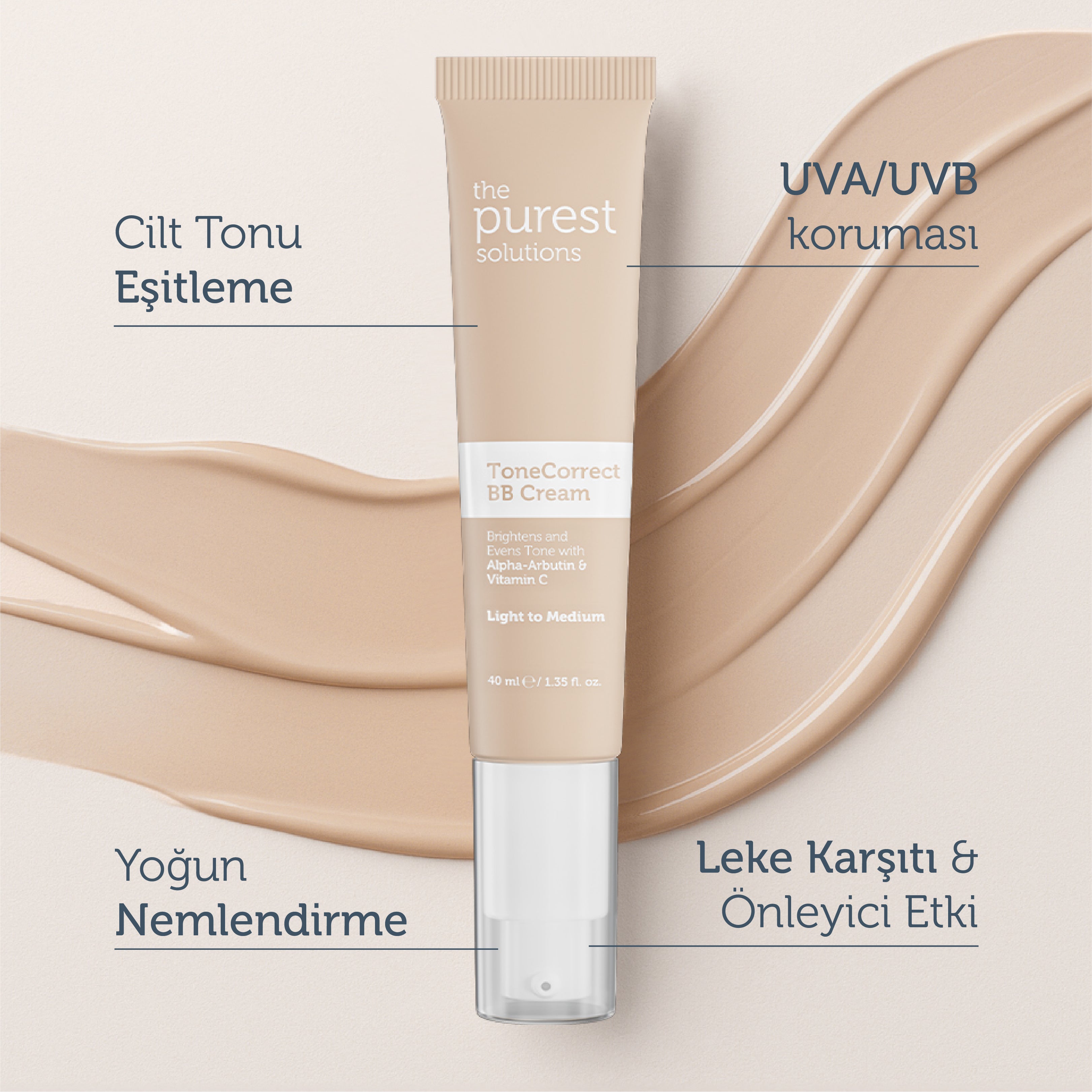 Lekeli Ciltler İçin Cilt Tonu Eşitleyici BB Krem, SPF 50+,40 ml – Açık/Orta Ton
