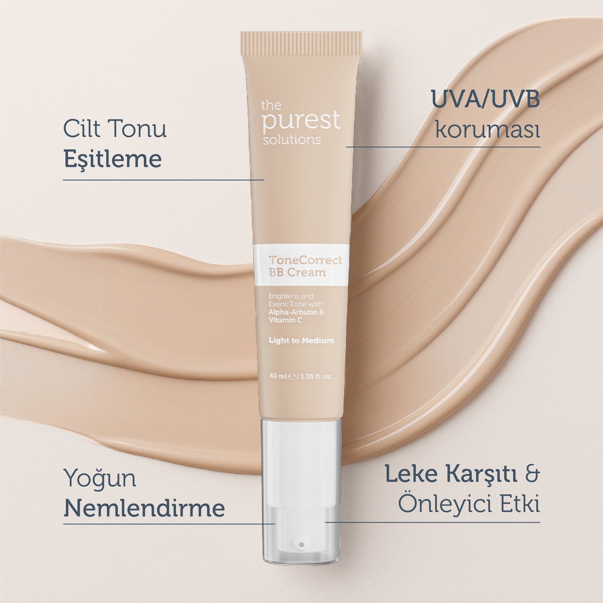 Lekeli Ciltler İçin Cilt Tonu Eşitleyici BB Krem, SPF 50+,40 ml – Açık/Orta Ton
