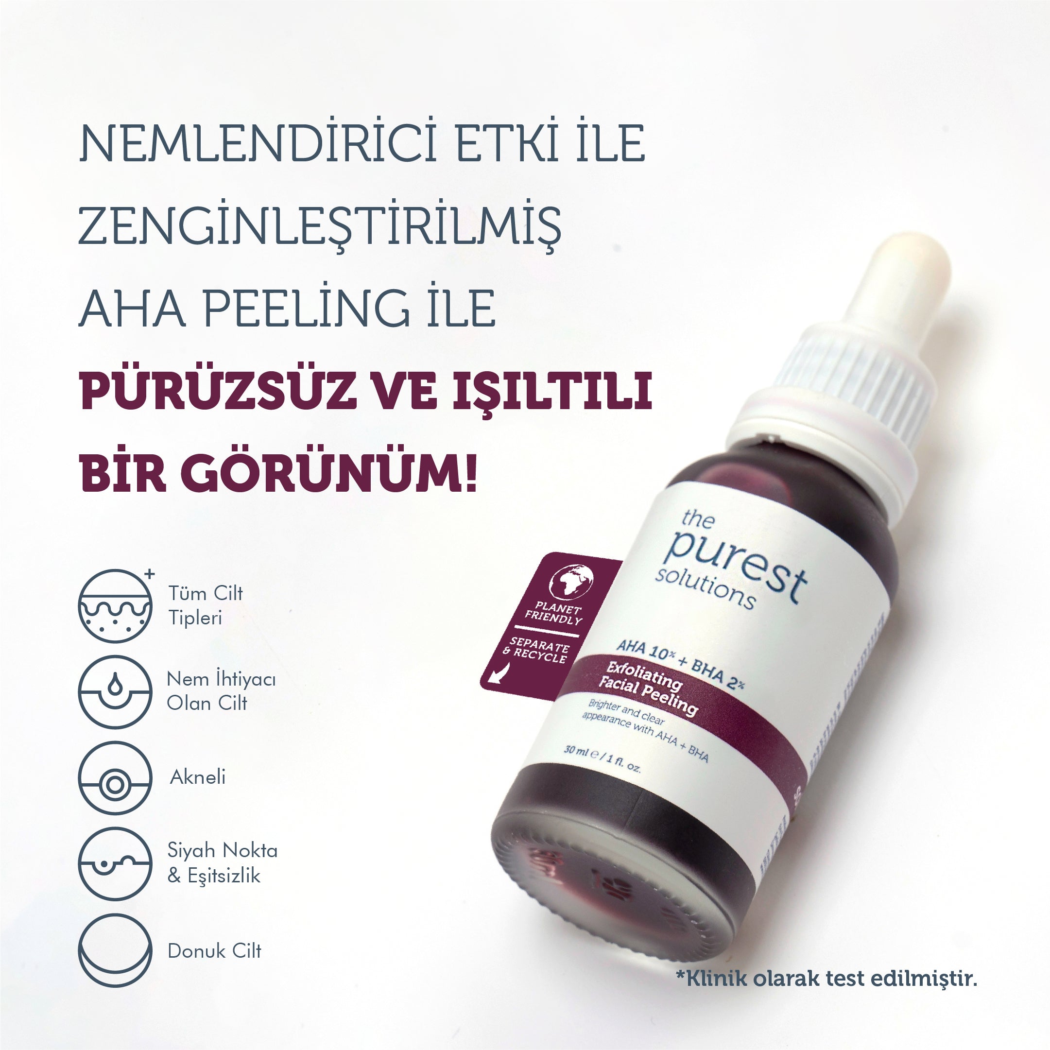AHA & BHA Canlandırıcı ve Cilt Tonu Eşitleyici Kırmızı Peeling Cilt Serumu 30 Ml