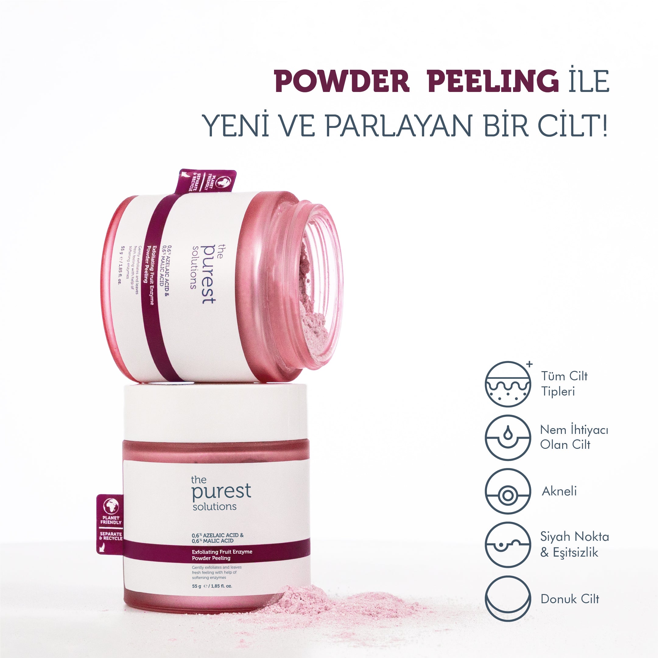 Arındırıcı ve Aydınlatıcı Enzim Kırmızı Toz Peeling 55 Gr