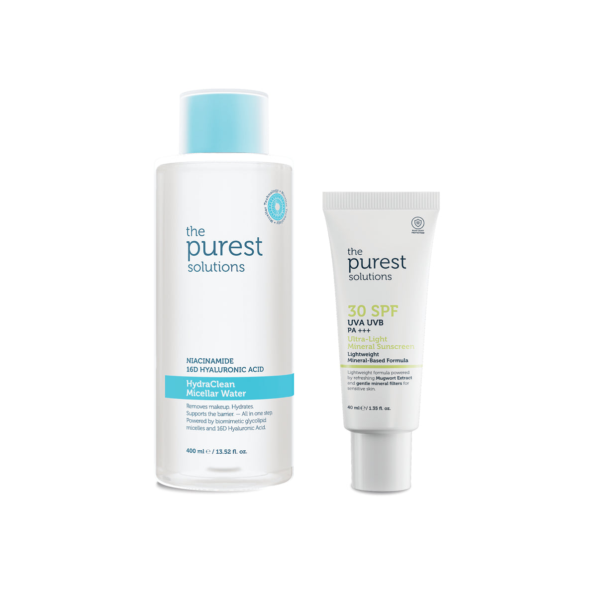 Hassas Cilt İçin Koruyucu Set: Micellar Makyaj Temizleme Suyu 400ml& Mineral Güneş Kremi 40ml