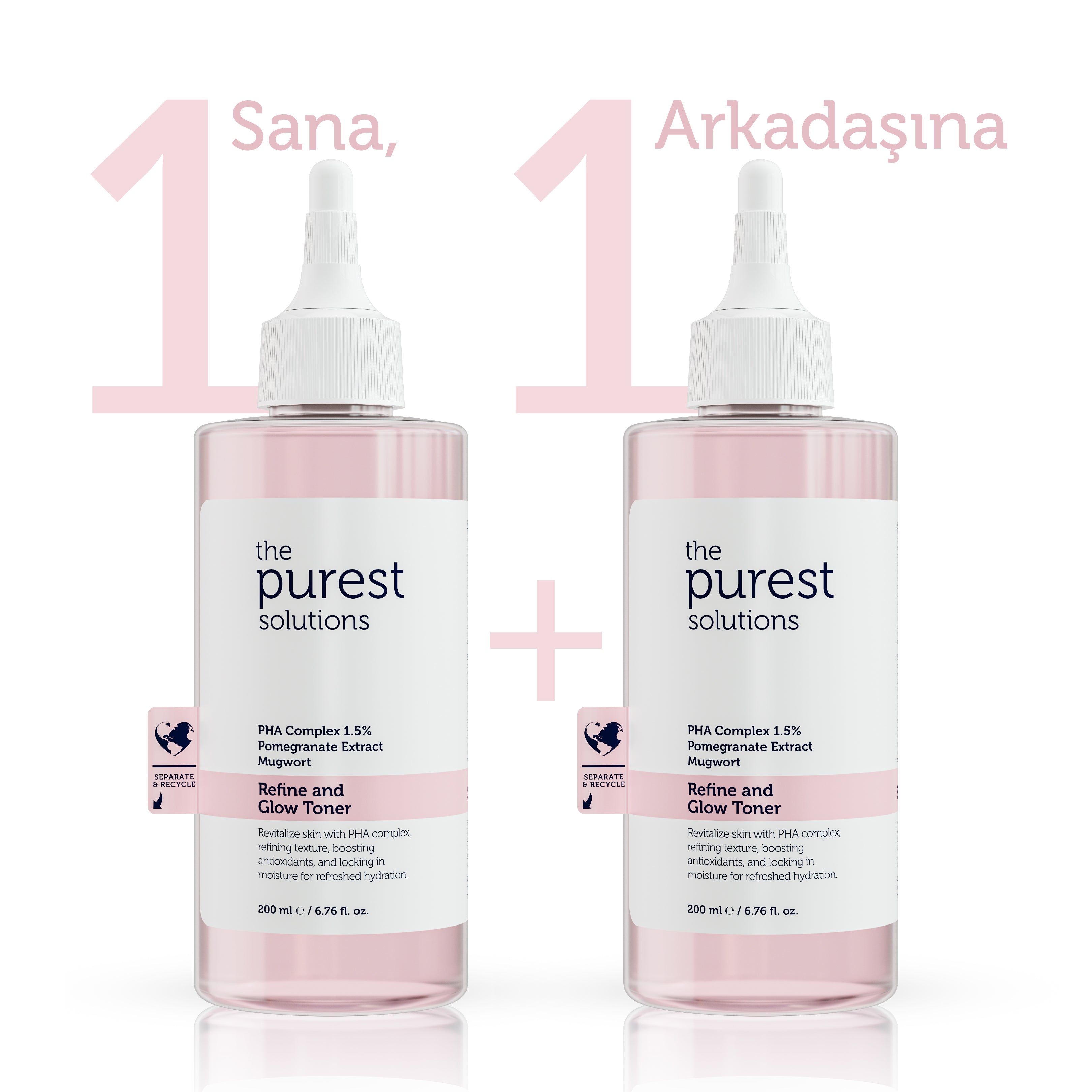 Purifying and Brightening PHA Pink Toner for Sensitive Skin