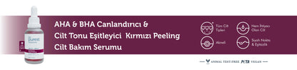 Aha &amp; Bha Canlandırıcı Ve Cilt Tonu Eşitleyici Kırmızı Peeling Cilt Serumu 30 Ml