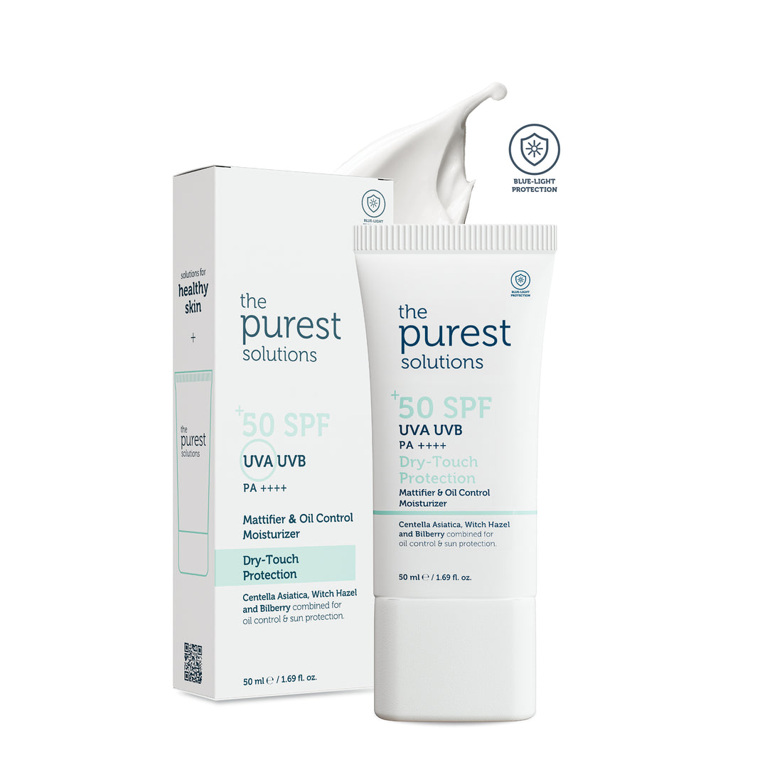 Mattierende, schnell einziehende Sonnenschutzcreme LSF 50 für fettige und Mischhaut, 50 ml.