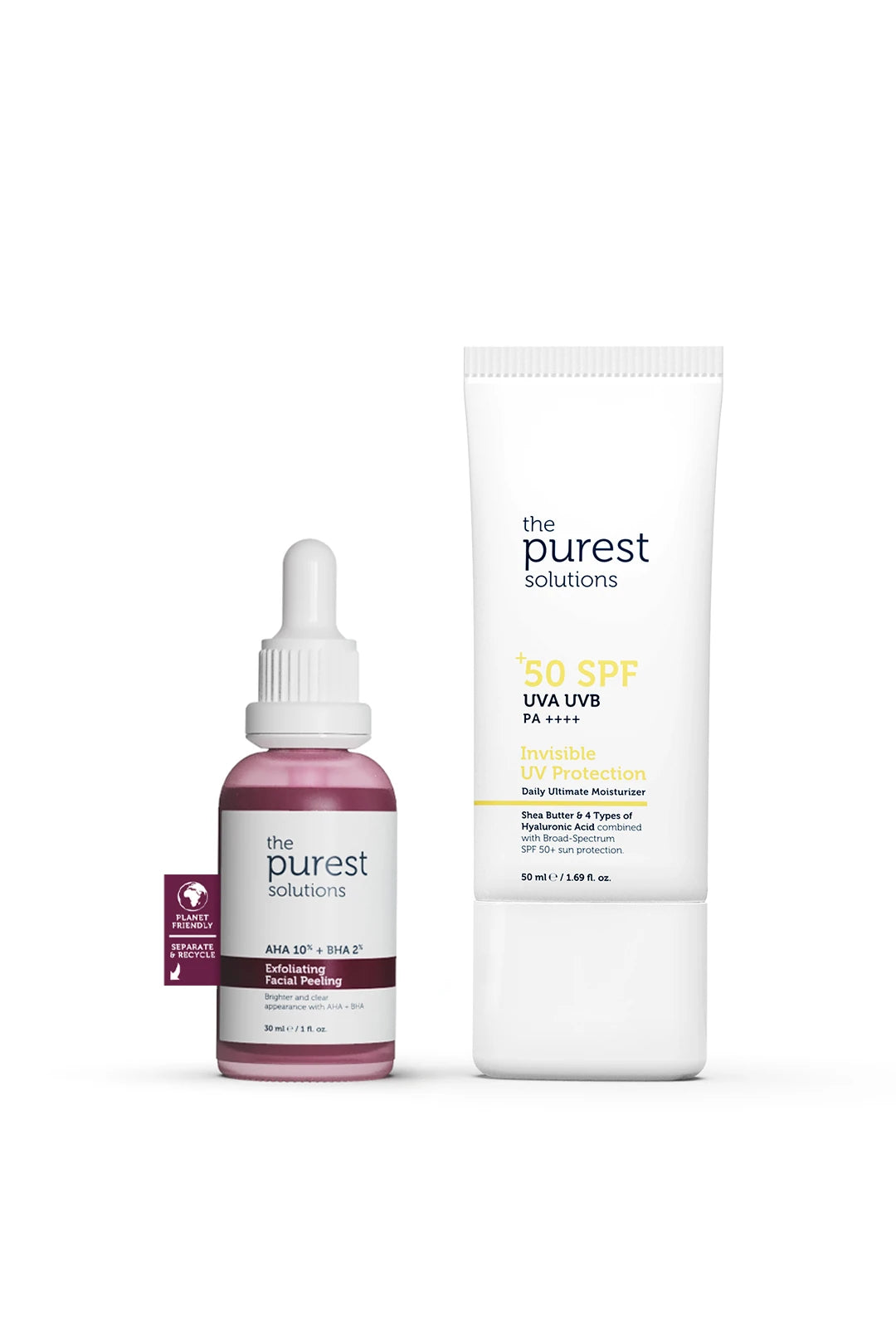 The Purest Solutions Revitalisierendes, hauttonausgleichendes Peeling-Serum mit Sonnenschutz | The Purest Solutions