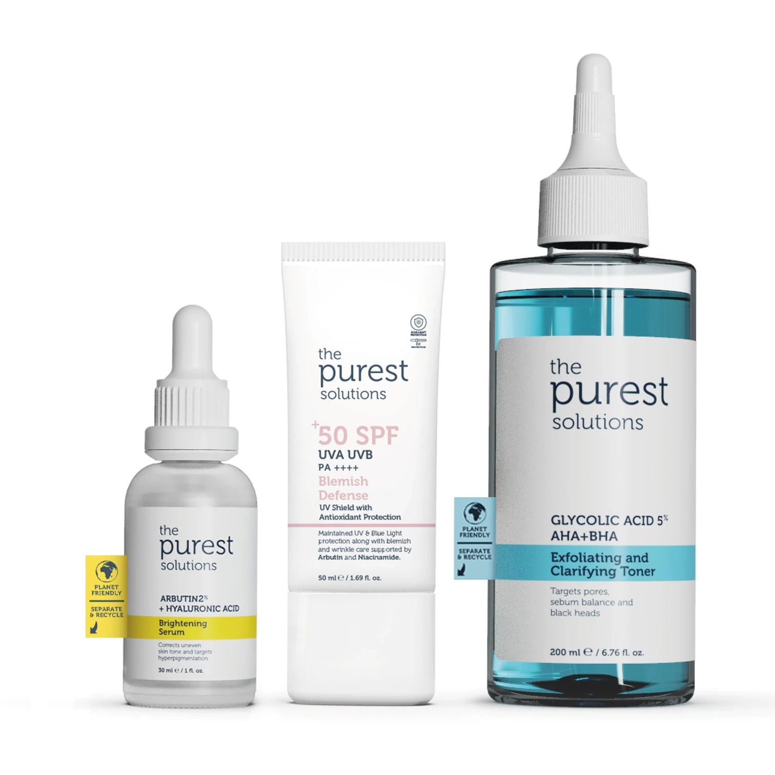 The Purest Solutions Skin Tone Equalizer, Anti-Pore Skin Care Set with Sun Protection Effect