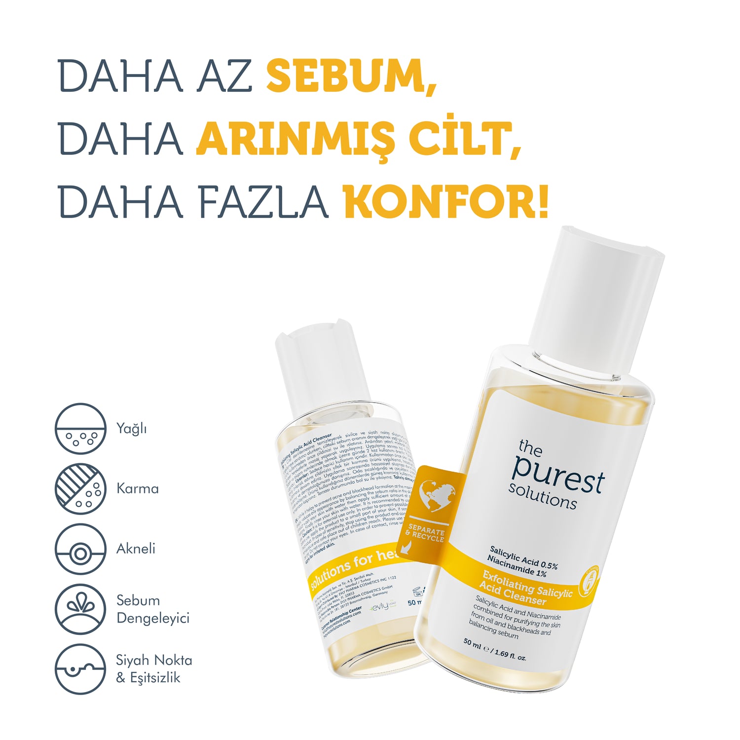 Lekeli Ciltler için Ton Eşitleme ve Sebum Dengeleyici Cilt Bakım Tanışma Seti