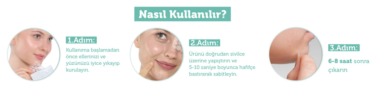 Hidrokolloid Akne Karşıtı &amp; Yatıştırıcı Bant 36'lı – anlatım görseli 2