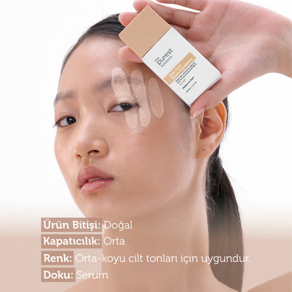Cilt Tonu Eşitleyici &amp; Leke Karşıtı  Serum Fondöten  SPF 50+,30 ml – Orta/Koyu Ton
