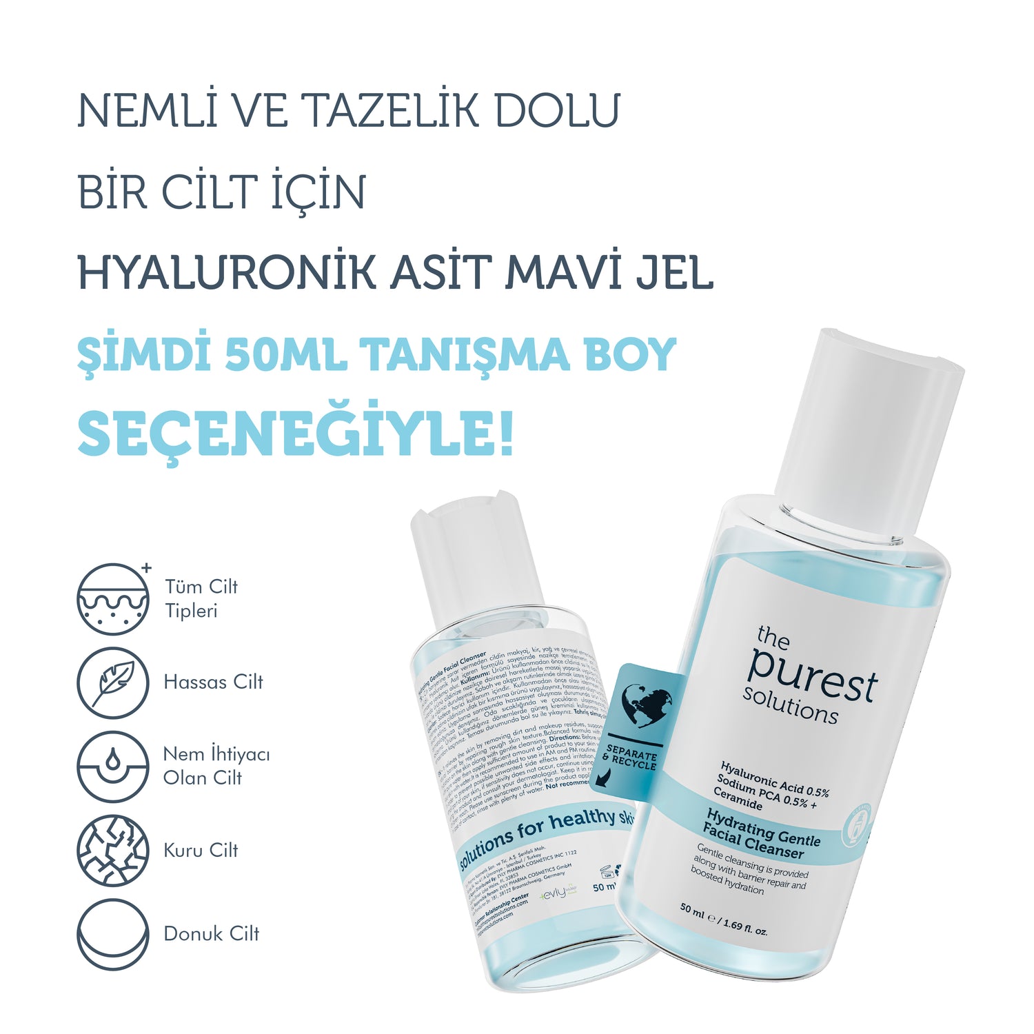 Kuru ve Karma Ciltler İçin Seyahat Boy Cilt Bakım Seti