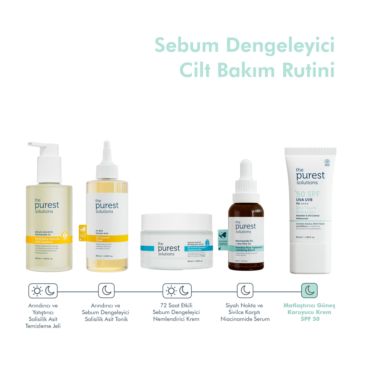 Yağlı ve Karma Ciltler İçin Matlaştırıcı Dry-Touch Güneş Koruyucu Krem SPF 50, 50 Ml.