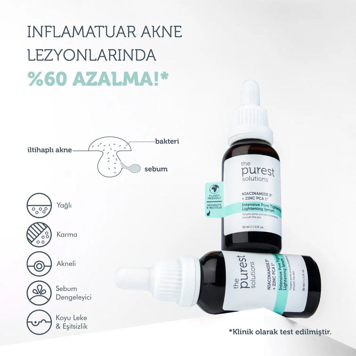 Yağlı ve Karma Ciltler İçin Gözenek Görünümünü Azaltmaya Yardımcı Cilt Bakım Rutini Seti
