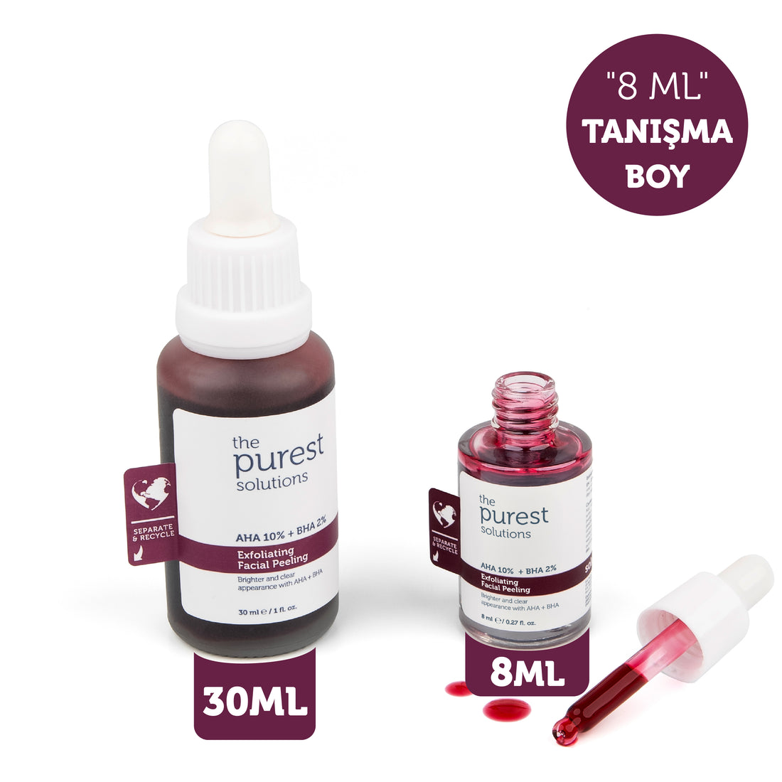 AHA & BHA Canlandırıcı ve Cilt Tonu Eşitleyici Kırmızı Peeling Cilt Serumu 8 Ml