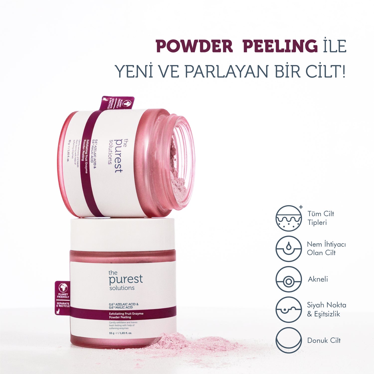 Arındırıcı Ve Aydınlatıcı Enzim Kırmızı Toz Peeling 55 Gr