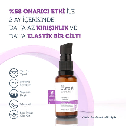 Yaşlanma Karşıtı ve Kırışıklık Giderici, Onarıcı Retinol Gece Serumu 30 Ml