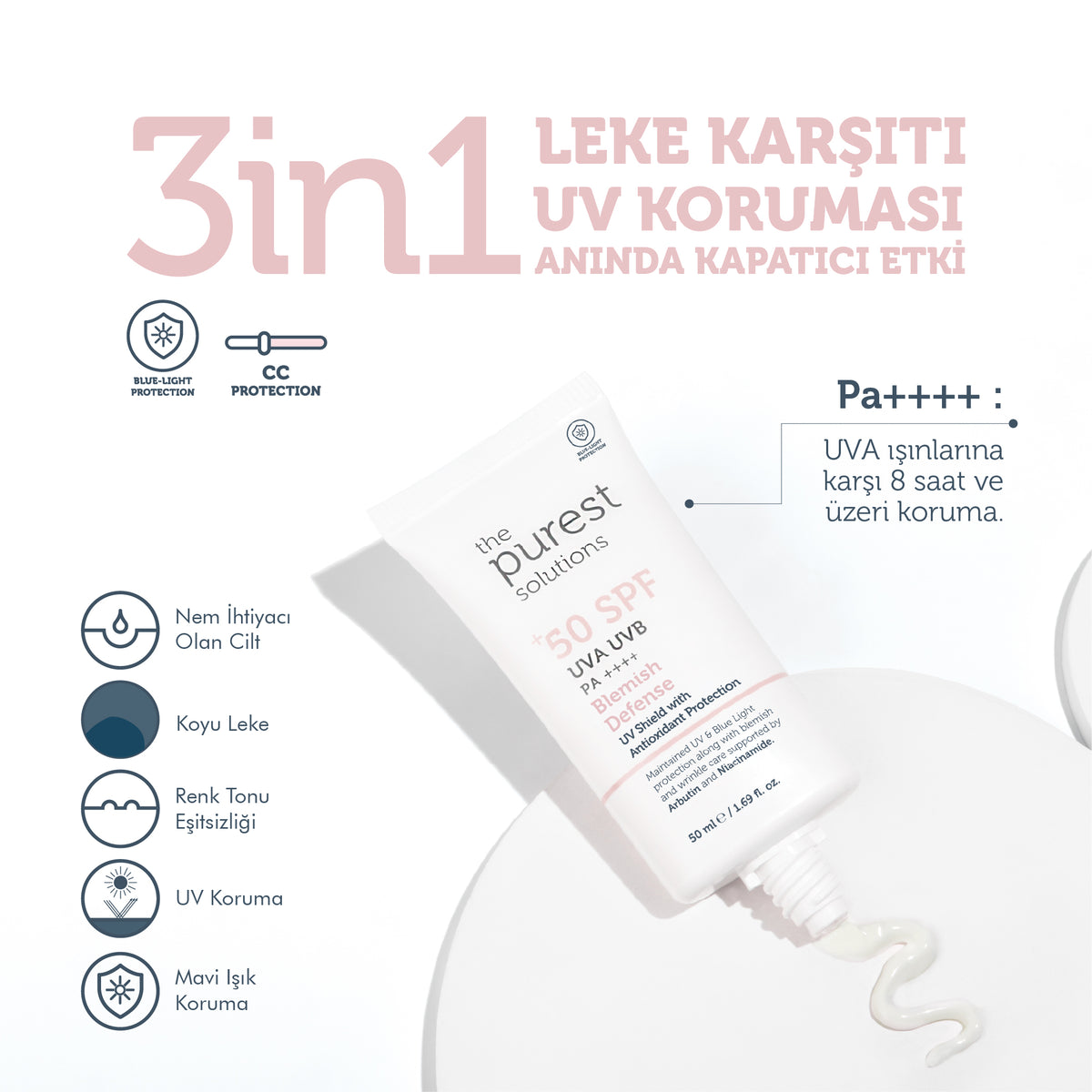 Leke Görünümü Karşıtı Koruma Seti: Micellar Makyaj Temizleme Suyu 400ml&amp; Renkli Güneş Kremi 50ml