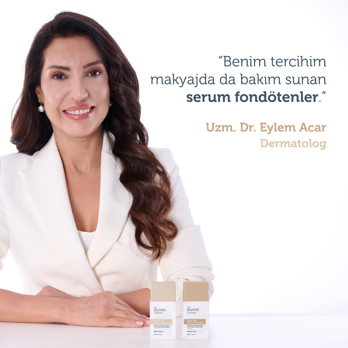 Cilt Tonu Eşitleyici &amp; Leke Karşıtı  Serum Fondöten  SPF 50+,30 ml – Açık/Orta Ton