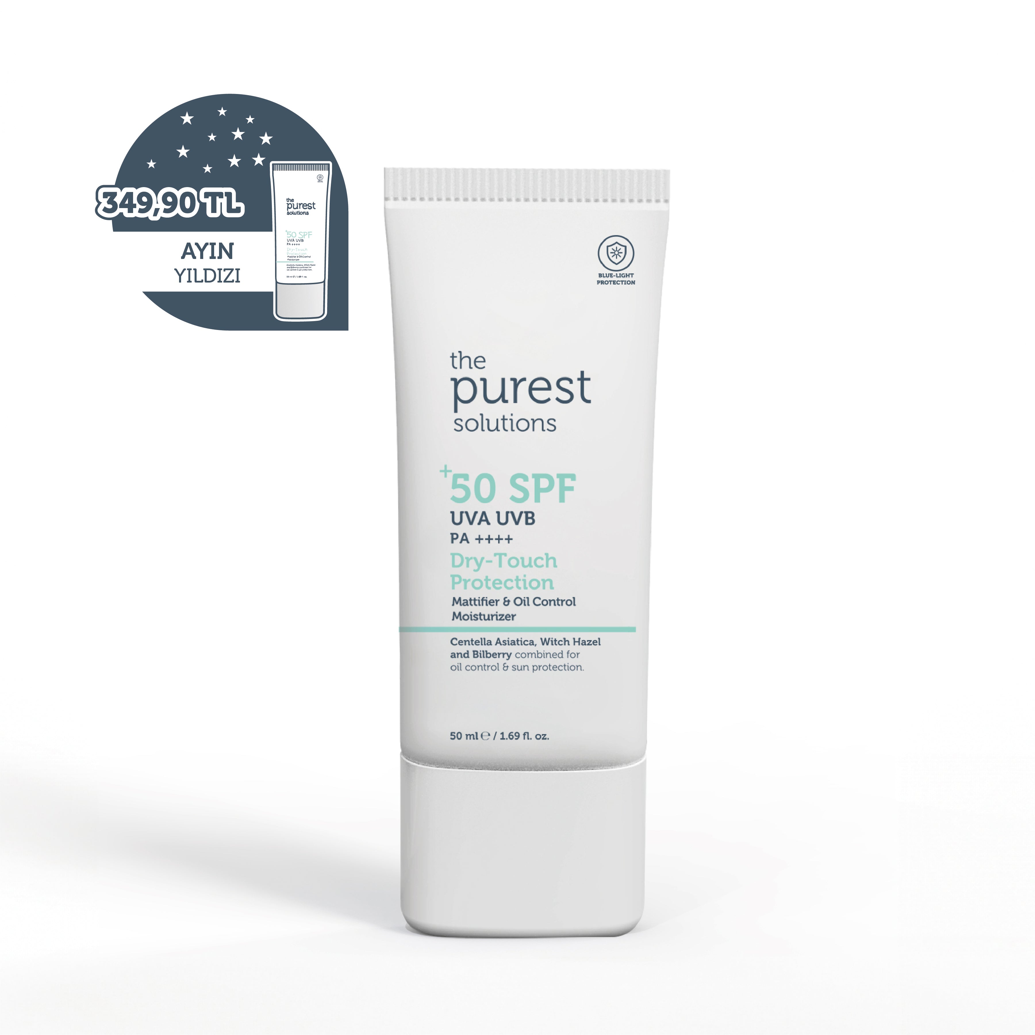 Yağlı ve Karma Ciltler İçin Matlaştırıcı Dry-Touch Güneş Koruyucu Krem SPF 50, 50 Ml.