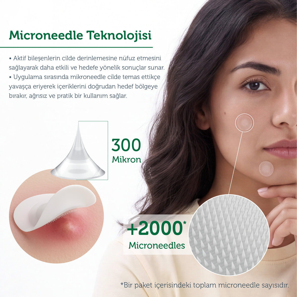 Microneedle Teknolojili Akne Patch, Sivilce Karşıtı Yama, Mikroiğneli Akne Bandı, 9 Adet