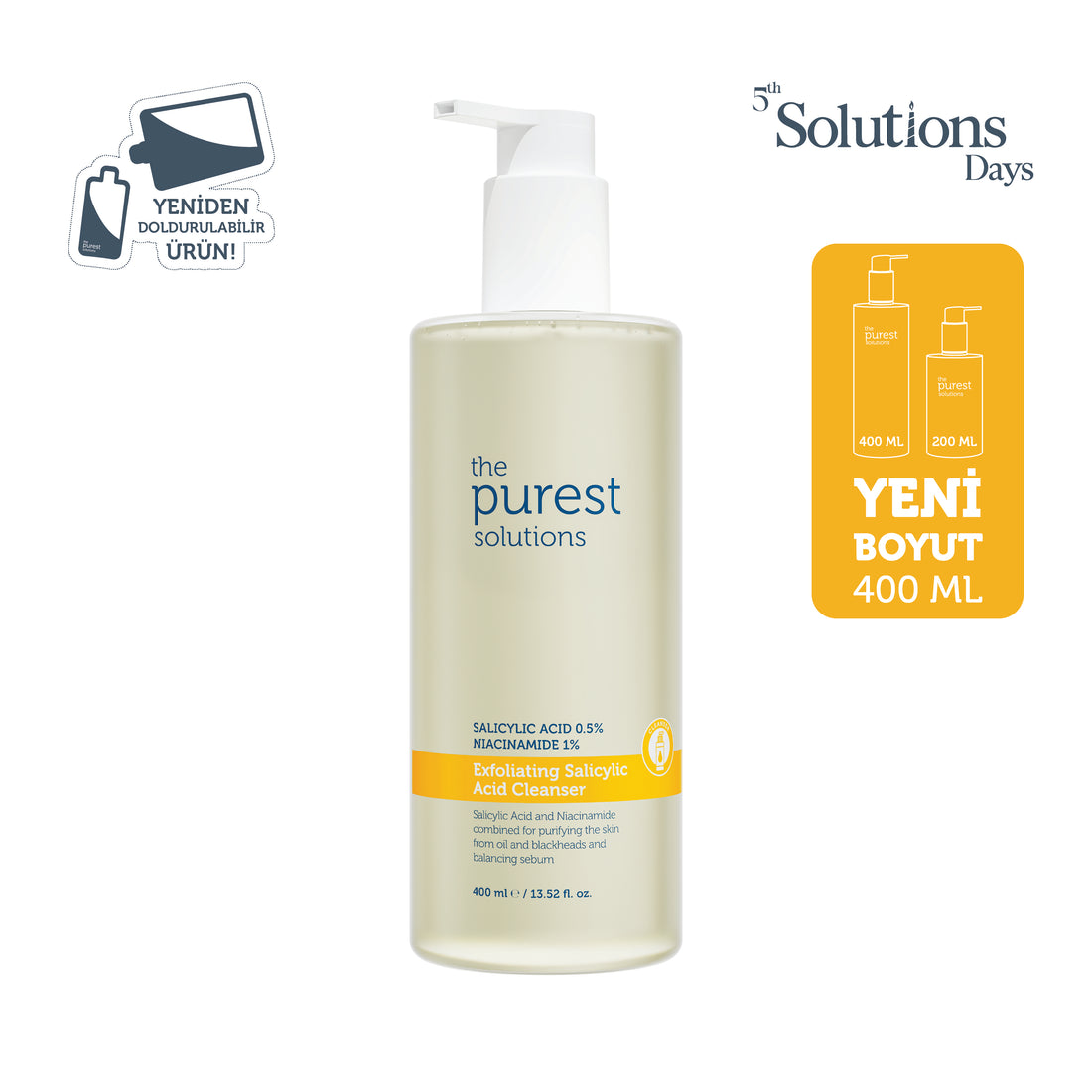 Sivilce ve Siyah Nokta Karşıtı Yağlı Ve Karma Ciltler İçin Salisilik Asit Arındırıcı Temizleme Jeli 400 ml