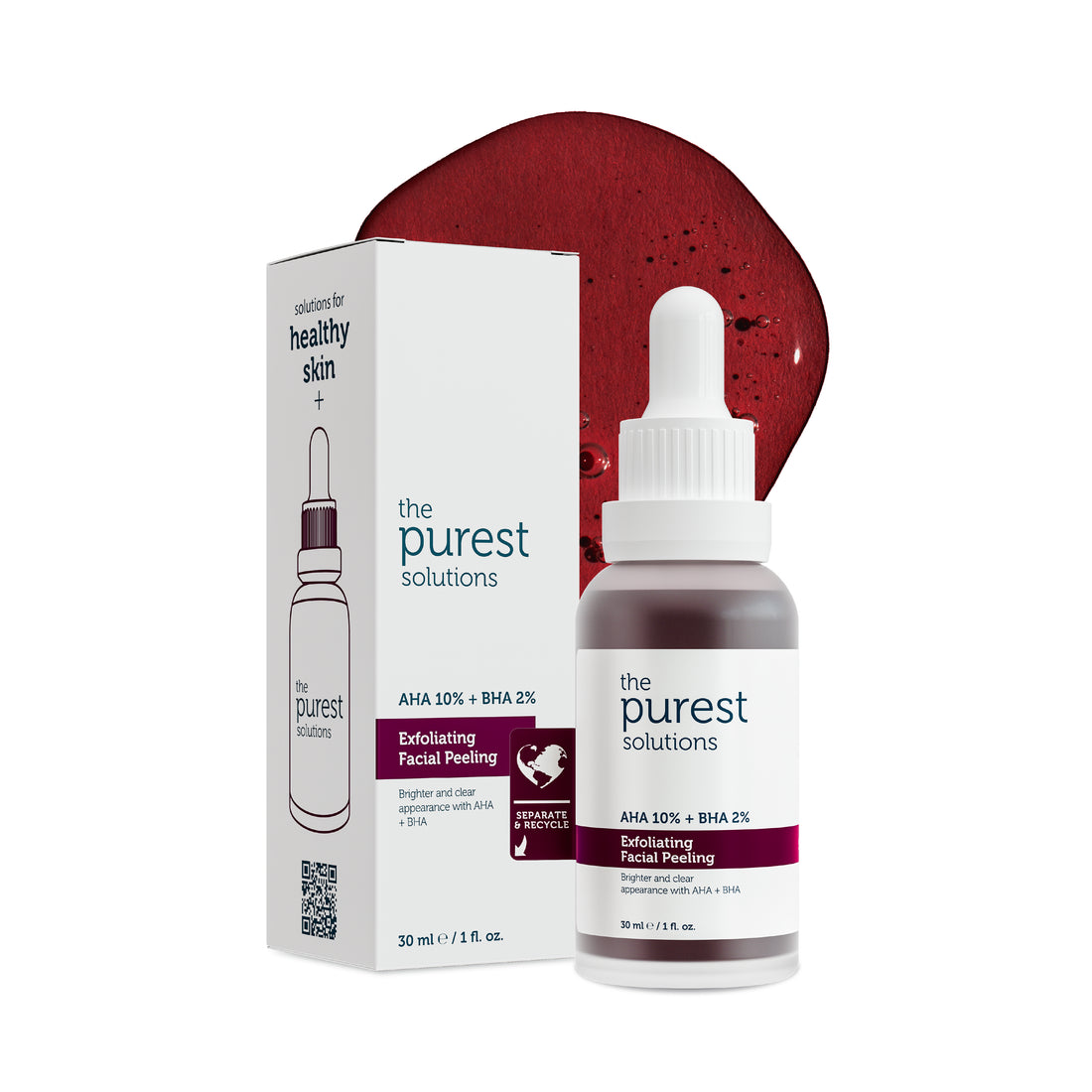 AHA &amp; BHA Revitalisierendes und hauttonausgleichendes Serum gegen Rötungen und Peelings, 30 ml
