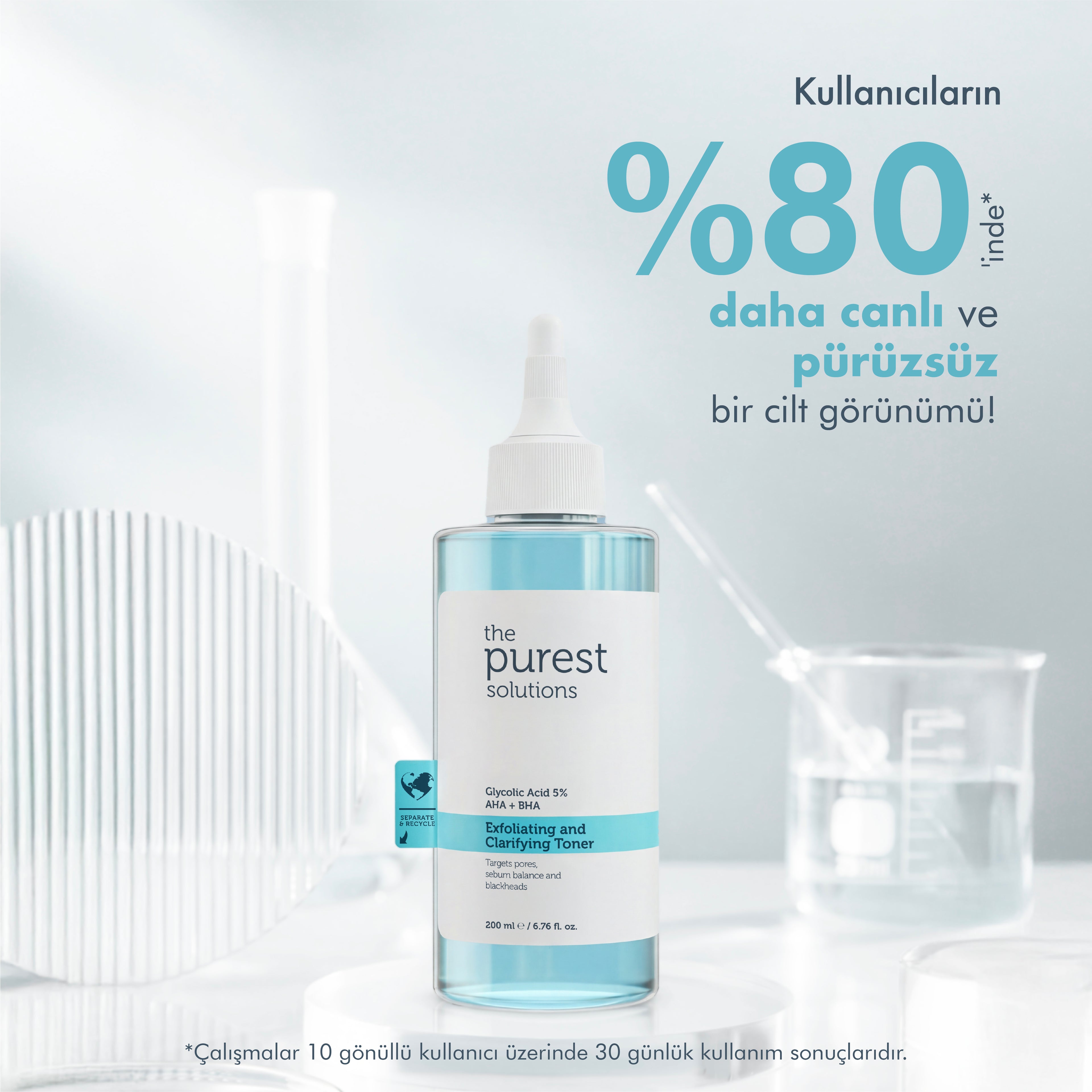 Canlandırıcı ve Gözenek Sıkılaştırıcı Glikolik Asit Mavi Tonik 200 Ml