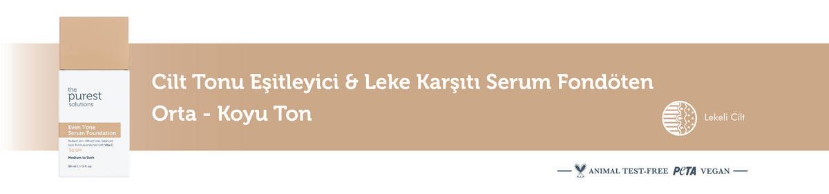 Cilt Tonu Eşitleyici &amp; Leke Karşıtı  Serum Fondöten  SPF 50+,30 ml – Orta/Koyu Ton – anlatım görseli 1