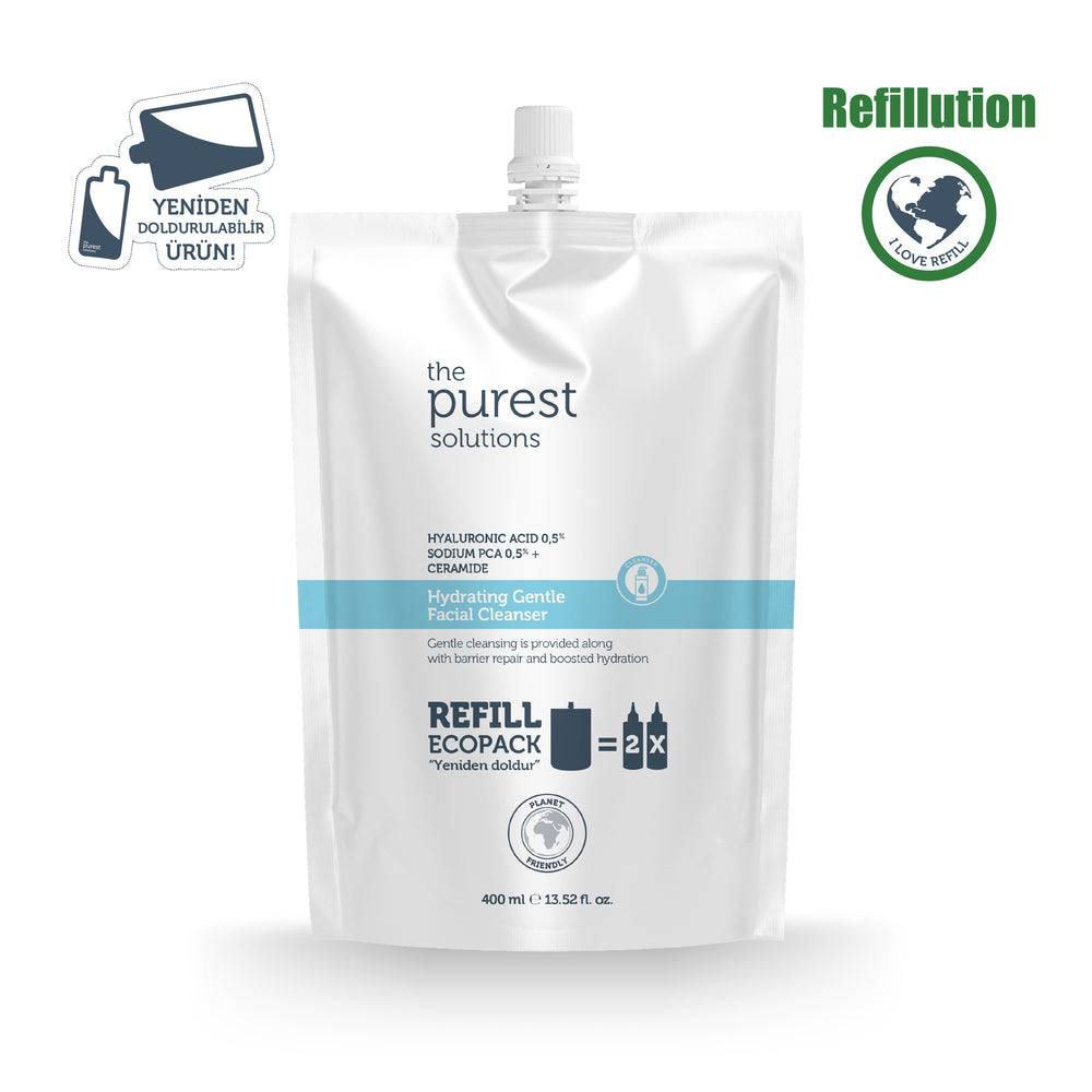 Hyaluronik Asit Temizleme Jeli Ekolojik Yedek Paket: Kuru & Karma Ciltler İçin Nemlendirici ve Bariyer Onarıcı 400 Ml