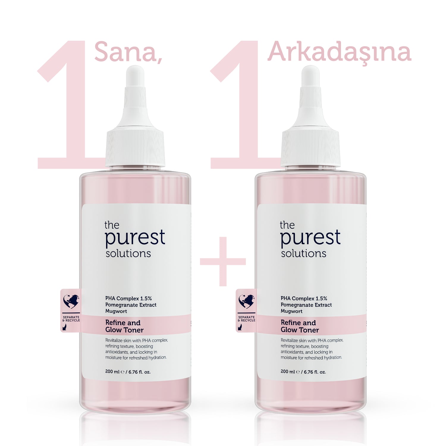 Purifying and Brightening PHA Pink Toner for Sensitive Skin