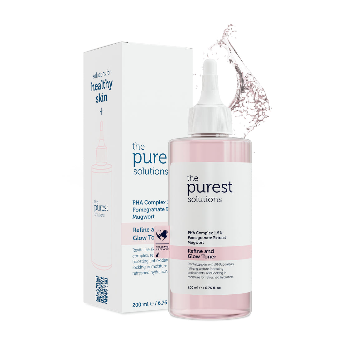 Purifying and Brightening PHA Pink Toner for Sensitive Skin