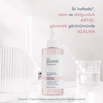 Reinigender und aufhellender PHA-Toner in Rosa für empfindliche Haut