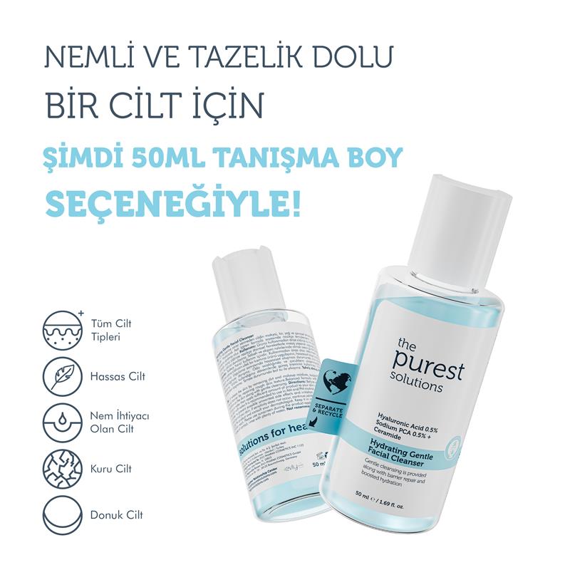 Kuru Ve Karma Ciltler İçin Nemlendirici Ve Bariyer Onarıcı Hyalüronik Asit Yüz Temizleme Jeli 50 Ml