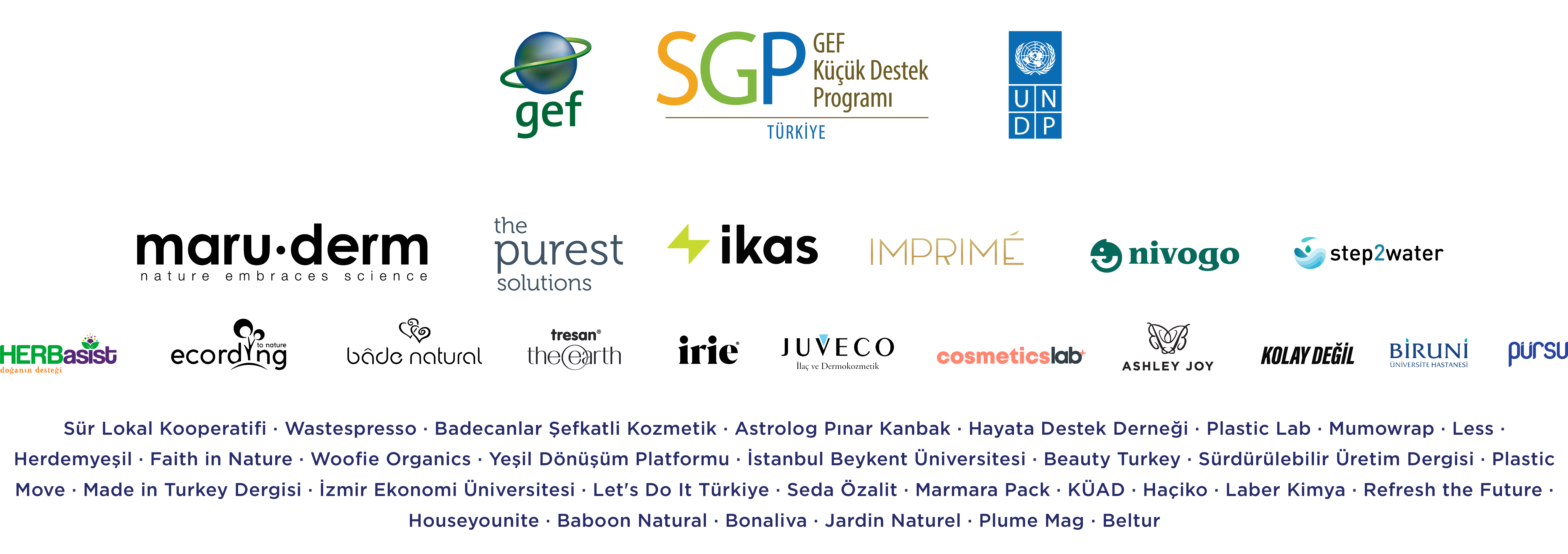 Plastic-Free Festival 2024 sponsor ve destekçi logoları